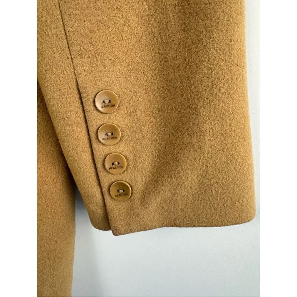 Reaction Kenneth Cole Women's Brown Single Breasted Overcoat Jacket Size 12
